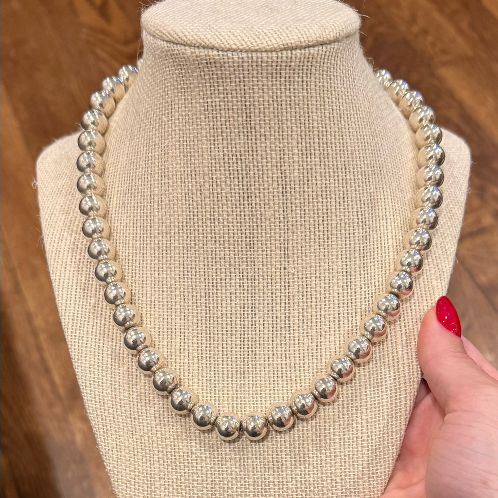 AHM Sterling Silver 925 Ball Beaded Chain Necklace 62 grams